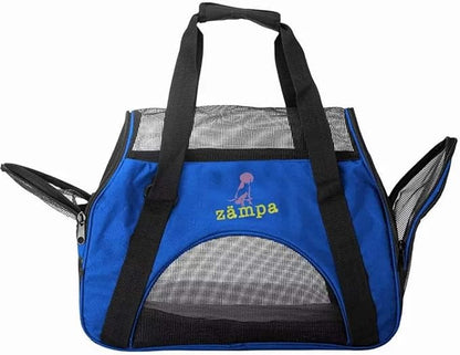 Airline Approved Soft Sided Pet Carrier by Zampa, Low Profile Travel Tote, Removable pad, Premium Zippers & Under Seat Compatibility, for Cats and Small Dogs (Medium) (Pink)