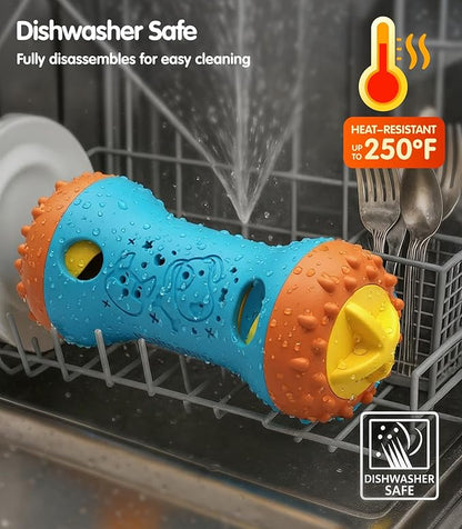 Dog Puzzle Toy Slow Feeder for Small To Mideum Dogs, Interactive Dog Chew Toy for Boredom, Brain Engaging Adjustable Treat Dispensing Dog Cat Toys Gift with Scent Release Holes Dishwasher Safe