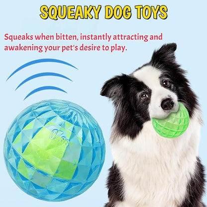 Squeaky Balls for Dogs, 3-Pack – Durable Dog Squeaky Toys, Interactive Tennis Balls for Small & Large Dogs, Pet Chew Toys for Aggressive Chewers, Giggle Ball Sound Toy for Puppy Play