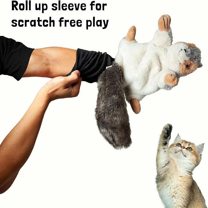 Milunova Pupr Pals Cat Wrestling Glove (Catnip Infused) Hand Puppet Toy with Tough Padding for Safe Interactive Play, Protection to Stop Kitten Scratching Hands; for Boredom-Busting Exercise