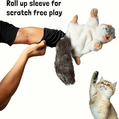 Milunova Pupr Pals Cat Wrestling Glove (Catnip Infused) Hand Puppet Toy with Tough Padding for Safe Interactive Play, Protection to Stop Kitten Scratching Hands; for Boredom-Busting Exercise