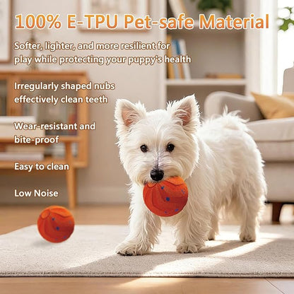Smart Interactive Dog Toy, Automatic Moving, Bouncing and Rotating, E-TPU Material, IPX7 Waterproof Rating, Active Rolling Ball for Medium and Large Dogs-Orange