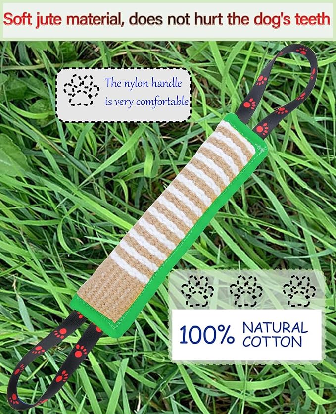 Clysoru Dog Tug Toy Tough Jute Bite Pillow Lasting Training Equipment Puppy to Large Dogs Interactive for Large and Small