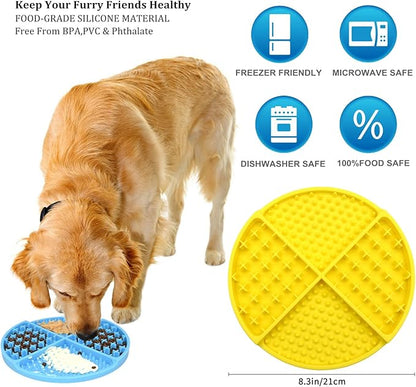 Bangp Silicone Dog & Cat Lick Mat and Slow Feeder,Extends Mealtime for Fast Eaters and Reduces Anxiety,Heavy-Duty Design,Dishwasher Safe,Perfect for Yogurt,Treats,Peanut Butter