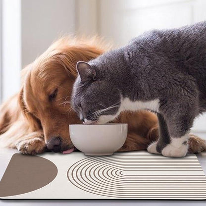 Dog Food Mats,Cat Absorbent Water Bowl Feeding Mats Pet Placemats for Food and Water Brown Bohemia 16 * 24 inch