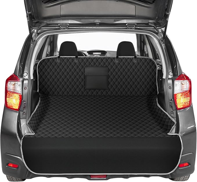 NECKORY SUV Cargo Liner for Dogs - Waterproof Dog Car Seat Cover Mat for SUVs, Sedans, Vans & Trunks with Non-Slip Bumper Flap Protector, Scratchproof Large Size Universal Fit, Grey