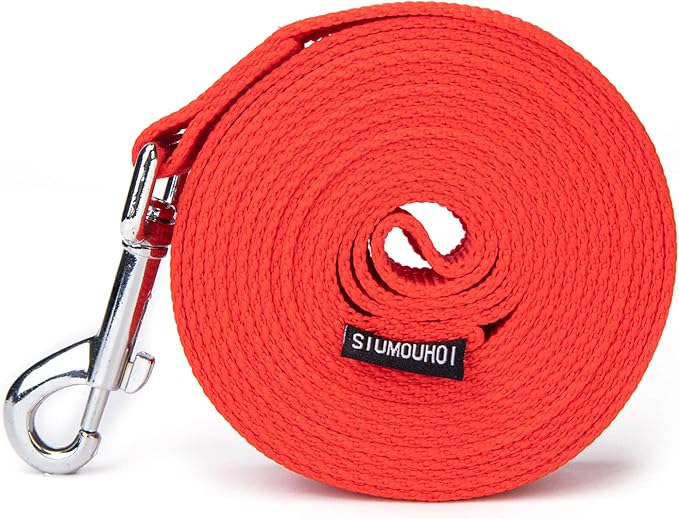 Strong Durable Nylon Dog Training Leash, 1 Inch Wide Traction Rope, 6 ft 10ft 15ft Long, for Small and Medium Dog (Red, 6 Feet)
