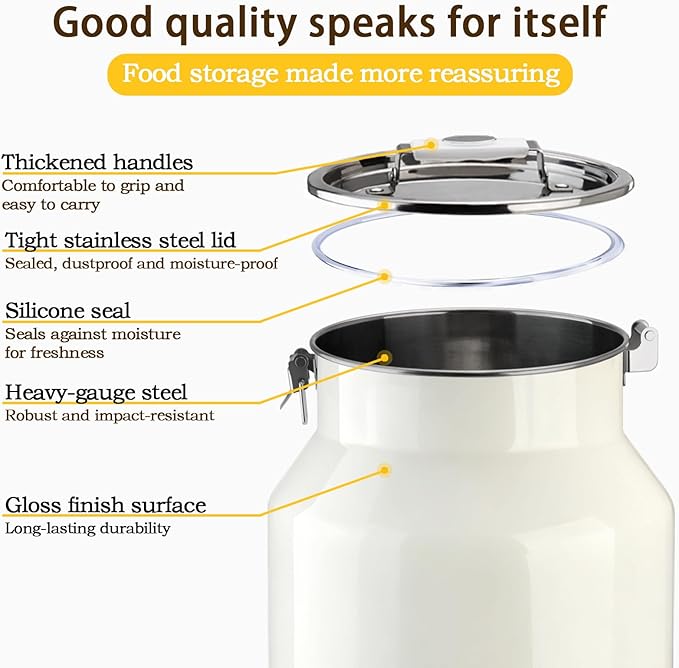 Dog-Cat Food Storage Container 40 lb/38 Qt, Large Stainless Steel Pet Food Bin with Airtight Lid & Scoop Included, Durable 304 Metal Storage for Dogs & Cats