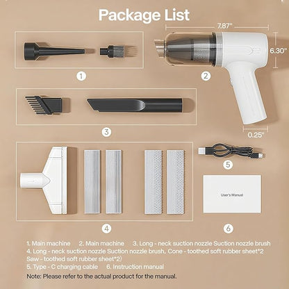 PAKEWAY Handheld Pet Hair Removal Vacuum, Pet Hair Removal Tool, Cat and Dog Hair Remover, Double Filtration, for Furniture, Couch, Carpet, Clothing and Bedding