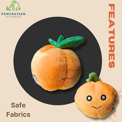 7" Squeaky Plush Toy for Puppies Small Dogs Self Etertainment Washable Soft Made [PET ONLY] (Little Pumpkin)