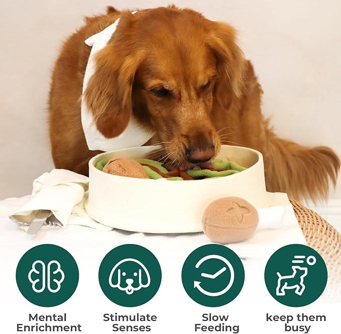 Dog Enrichment Toys Interactive Dog Treat Puzzle, Squeaky Dog Toys, Machine Washable Puzzle Hide Treats for Slow Feeder, Made of Recycled Materials, All Breed Sizes