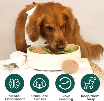 Dog Enrichment Toys Interactive Dog Treat Puzzle, Squeaky Dog Toys, Machine Washable Puzzle Hide Treats for Slow Feeder, Made of Recycled Materials, All Breed Sizes