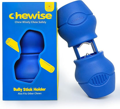 Chewise Bully Stick Holder, Improved Bully Sticks Holder, Ultimate Secure Heavy Duty, BPA-Free Safety Device to Prevent Choking, Fits Various Bully Sticks and Dog Sizes