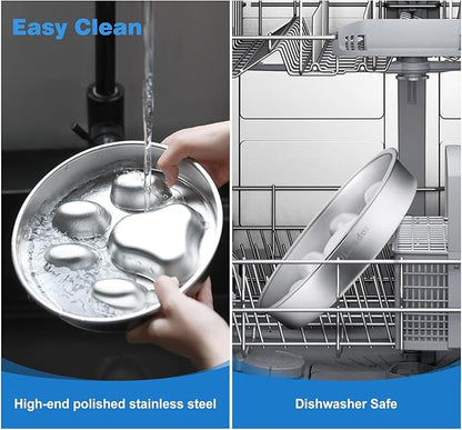 Slow Feeder Dog Bowls Stainless Steel,2 Cups Blue Non-Slip for Small & Medium Sized Dogs,Slow Down Eating Dog Bowl for Fast Eaters