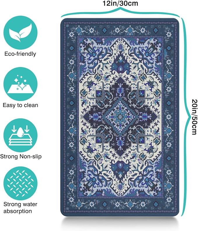 Pet Feeding Mat for Floors Waterproof Dog Mat for Food and Water Absorbent Quick Dry Non Slip mat for Cat Bowls