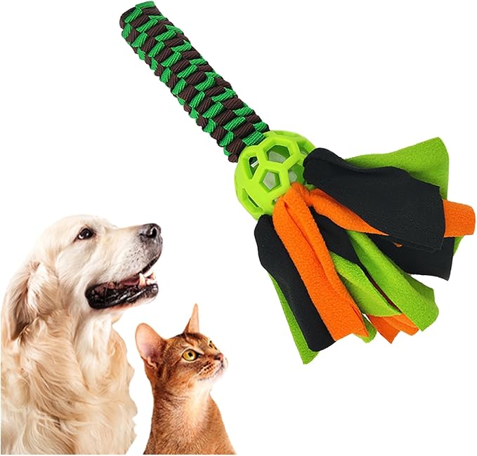 Shinsto Dog Interactive Toy Rope Ball for Chew Durable Flirt Pole Replacement Outdoor Exercise for Black Green One Size