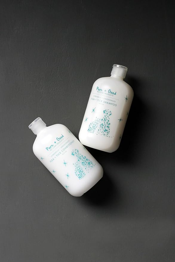 Shampoo and Conditioner Set, Formulated for All Pets, Gentle and Cleansing, Made in The USA, Cruelty Free, 16 fl oz (Flea + Tick)