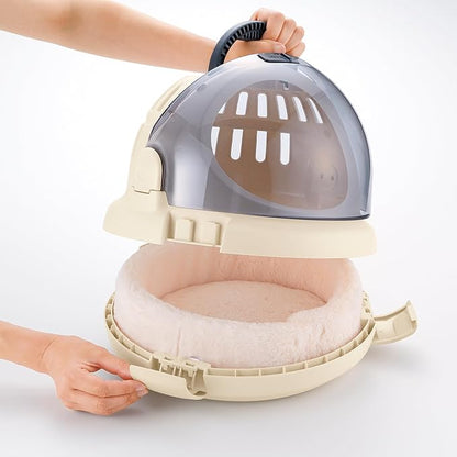 Richell USA - Space Capsule Pet Carrier & Bed (80039) (Beige)