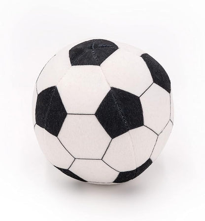 ZippyPaws SportsBallz - Dog Squeaky Toys to Keep Them Busy, Funny Plush for Small, Medium, & Large Dogs, Cute Stuffed Puppy Toy, Pet Products, Gift for All Breeds, Interactive Squeaker - Soccer Ball