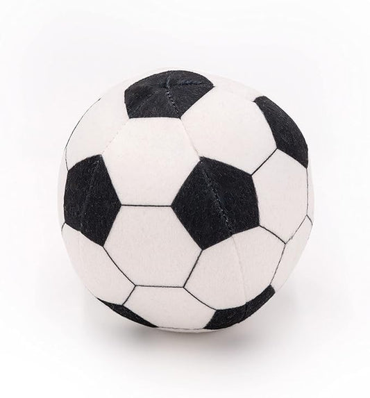 ZippyPaws SportsBallz - Dog Squeaky Toys to Keep Them Busy, Funny Plush for Small, Medium, & Large Dogs, Cute Stuffed Puppy Toy, Pet Products, Gift for All Breeds, Interactive Squeaker - Soccer Ball