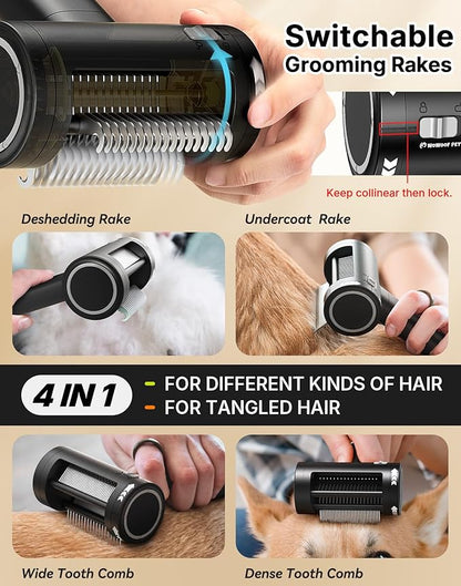 5-in-1 Cat Hair Brush, Dog Grooming Steam Comb for Long Short Haired Indoor Cats Spritz Comb for Deshedding, Detangling, Pet Brush for Kitten Rabbit Massage, with 3 Essence Liquid