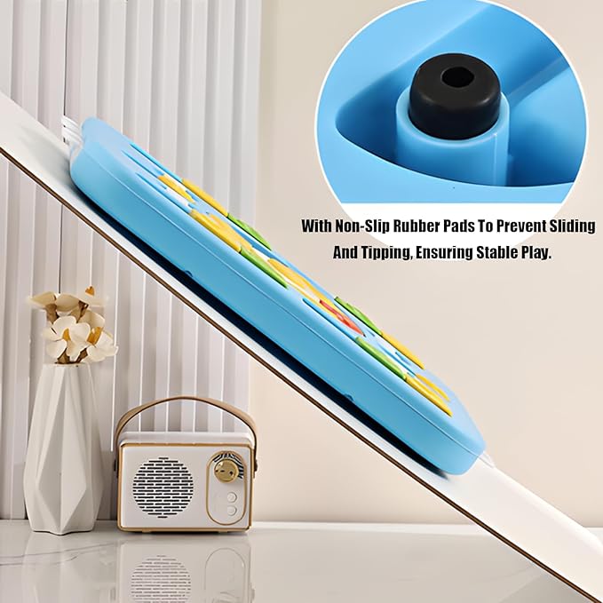 Dog Puzzle Toy for Smart Dogs with Sound,4-in-1 Interactive IQ Training & Cognitive Toy for Large & Small Dogs and Cat, Durable Food Puzzle to Keep Them Busy and Slow Feeder (L-Level4-Blue)