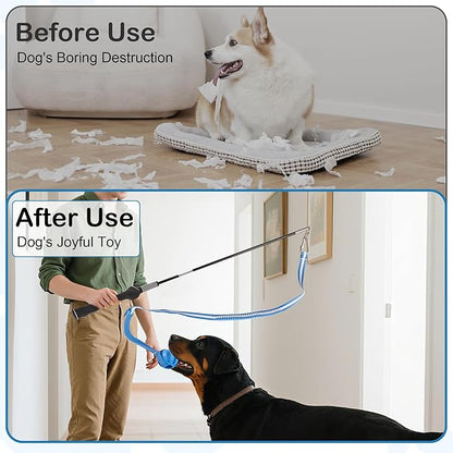 Flirt Pole for Dogs Interactive Dog Pole Toy for Large Medium Small Dogs, Sports Dog Teaser Pole for Tug of War, Flirt Pole with Lure Ball (Extended Pole + Tensile Rope)