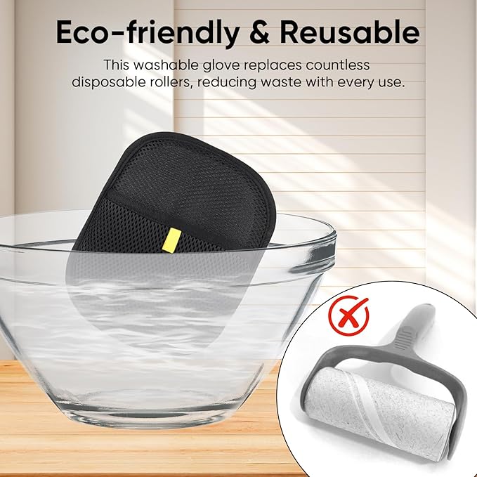 2Pcs Pet Hair Removal Gloves for Cats & Dogs，Reusable Pet Grooming Gloves for Furniture,Cars & Fabrics，Electrostatic Gloves Collect pet Hair in Neat Strips for Easy Clean