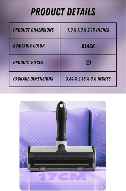Home and Pet Lint Roller for Dog and Cat Hair Removal for Couches, Rugs, Pet Beds, Carpet - Surface Removal Tool for Fur, Lint, and Debris