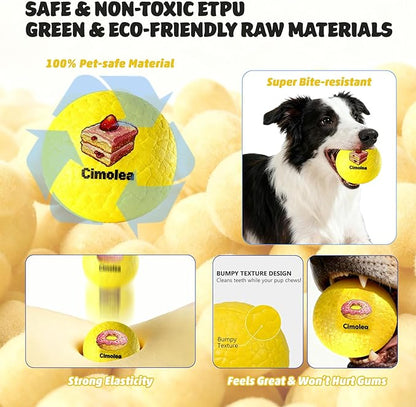 Dog Balls Tennis balls for Dogs, Interactive Dog Toys for Aggressive Chewers ,Indestructible Dog Toy to Keep Them Busy, Puppy Chew Toys for Teething, Durable Dog Ball for Medium Small (Dessert-3.0")