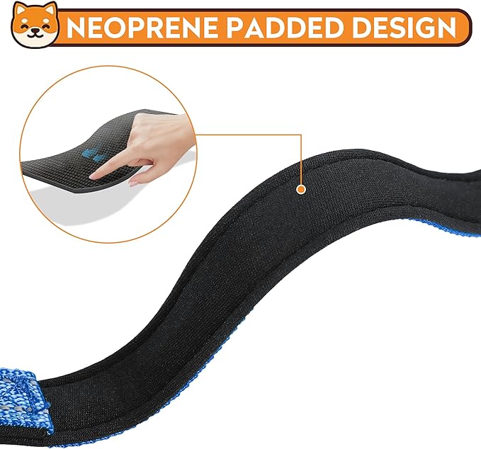 Reflective Dog Collar, Adjustable Soft Neoprene Padded Nylon Pet Collars with Buckle for Medium Dogs, Navy Blue,M