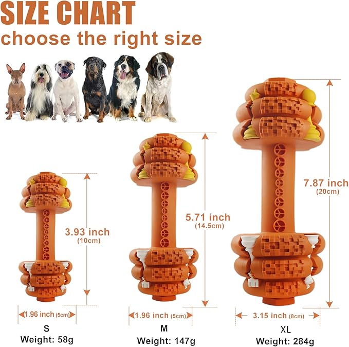 Dog Chew Toys for Aggressive Chewers,Food Grade Non-Toxic Dental Pet Toy,Tough Durable Indestructible Dog Toys for Medium Large Dogs.Orange