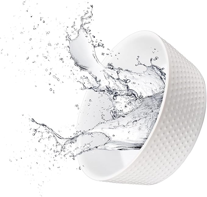 6.9" White Non-Slip Ceramic Dog Bowl, 33 Oz Heavy-Duty Dog Food/Water Dish, Pet Feeding Bowl for Small and Medium Dogs, Food Grade Porcelain Pet Feeder Bowl, Microwave and Dishwasher Safe