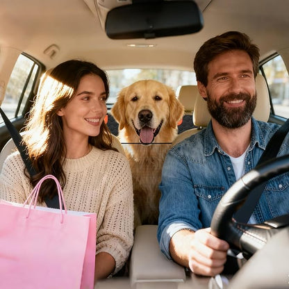 Back Seat Extender for Dogs, Dog Back Car Seat Cover Hard Bottom Holds 400lbs, Upgraded Material Waterproof Pet Car Bed Dog Hammock for Car, SUV, Truck