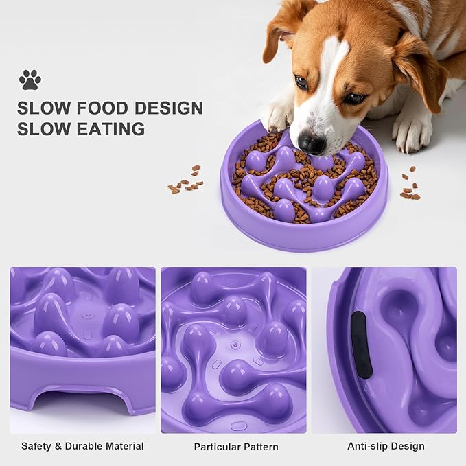 Slow Feeder Dog Bowls, Maze Dog Bowl Slow Feeder for Healthy Eating, Non-Slip Dog Food Bowl, Food-Grade Puppy Bowl, Slow Feeder Cat Bowl & Cat Food Bowl, Puzzle Dog Bowls for Small & Medium Pets