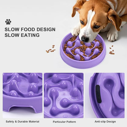 Slow Feeder Dog Bowls, Maze Dog Bowl Slow Feeder for Healthy Eating, Non-Slip Dog Food Bowl, Food-Grade Puppy Bowl, Slow Feeder Cat Bowl & Cat Food Bowl, Puzzle Dog Bowls for Small & Medium Pets