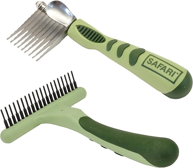 Coastal Pet Safari Dog De-Matting Comb and Undercoat Rake - Bundle for Matted Hair and Shedding Prevention