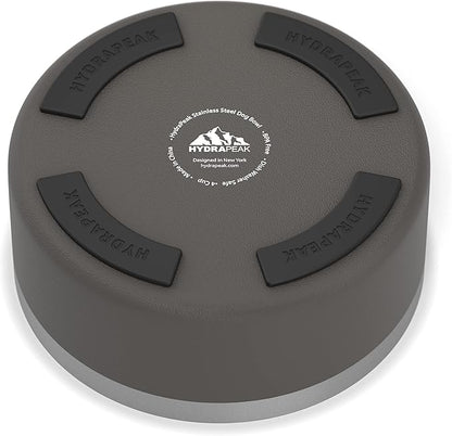 Hydrapeak Dog Bowl; Non Slip Stainless Steel; Water and Food Dish; Large Sized and Small Dogs; 32oz 64oz; Multiple Sizes; 4 Cup | Graphite
