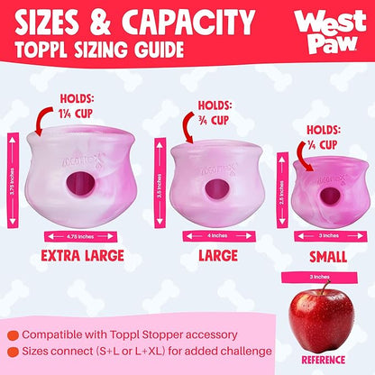 WEST PAW Zogoflex Toppl Interactive Treat Dispensing Puzzle Dog Toy for Mental Stimulation & Enrichment-Holds Kibble & Treats-Lickable, Freezable & Dishwasher Safe-Made in USA-Large-Candy Swirl