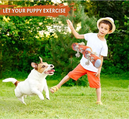 WishLotus Dog Squeaky Toys, Shoes-Shaped Dogs Chew Toys Tear-Resistant Dog Plush Toys for Teeth Grinding & Relieve Boredom for Gifts (Orange)