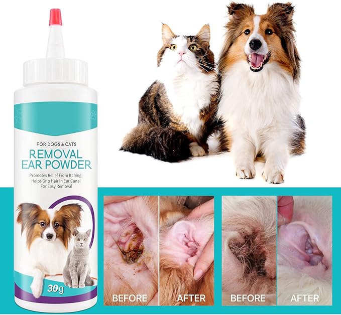Dog Ear Cleaner 30g - Removal Ear Powder for Pets,Dog Ear Infection Treatment,Supports Infection Prone Ears, Ear Odor in Pets