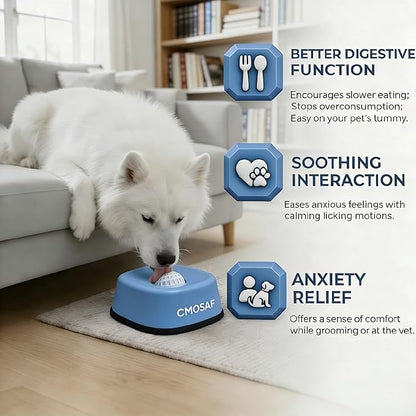 Dog Lick Bowl with Rolling Ball, Slow Feeder Dog Licking Bowl for Liquid Treats Bone Broth Yogurt, Anti-Slip Interactive Lick Toy, Post-op Nutrition & Anxiety Relief for Small Medium Large Breeds