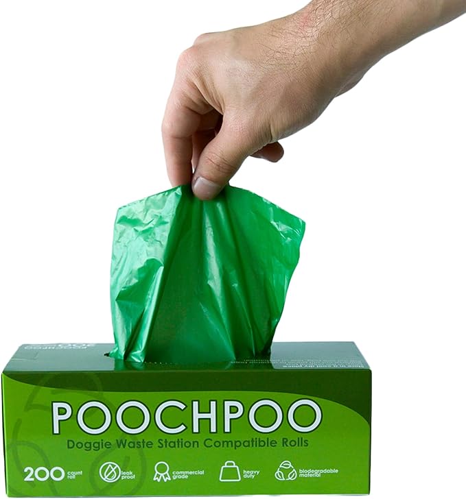 Case of 2000 Eco-Green Pet Waste Station 200 Bags on Roll (10 Rolls) - Bulk Dog Poop Bag - Dog Waste Station Bags - Doggie Bag Litter Pot