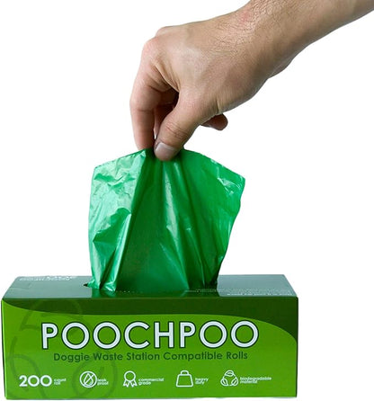 Case of 2000 Eco-Green Pet Waste Station 200 Bags on Roll (10 Rolls) - Bulk Dog Poop Bag - Dog Waste Station Bags - Doggie Bag Litter Pot
