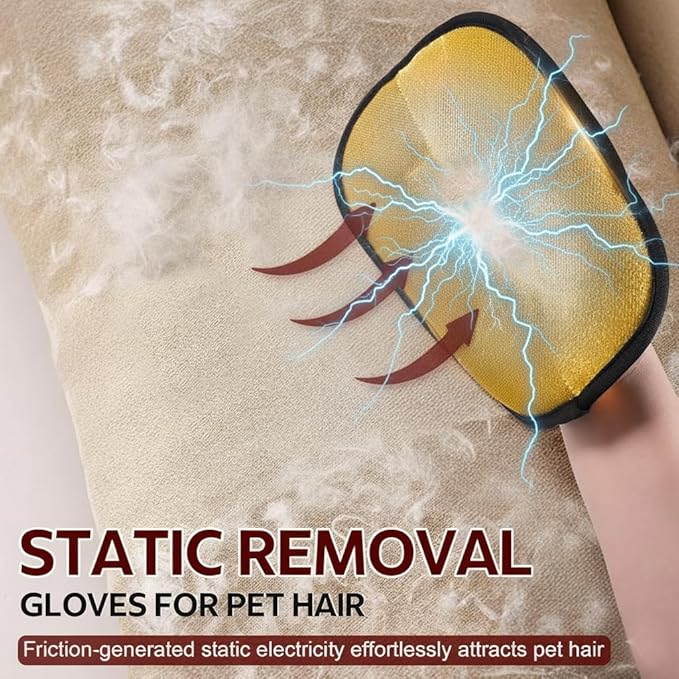Pet Hair Remover Glove (2-Pack)-Reusable Dog & Cat Fur Remover Mitt for Furniture, Couch, Clothes, Bedding & Car Interior-High-Efficiency Lint Brush with Breathable Mesh, 7" x 9.5"