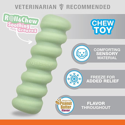 Nylabone Sensory Material Soothing Puppy Chew Toy Bundle, Toys for Teething Puppies, Peanut Butter and Chicken Flavor, Small - Up to 25 lbs, 2 Pack