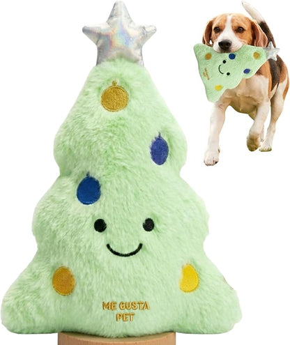 Squeaky Plush Dog Toy with Squeaker – Christmas Tree | Soft Plush Dog Toy for Puppies, Small and Medium Dogs | Machine Washable