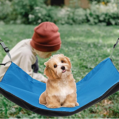 FAVOMOTO Waterproof Nylon Pet Hammock for Cats, Double-Sided Thickened Hanging Bed, Blue Reversible Cat Swing Nest for All-Season Indoor Use