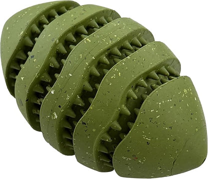 Max Fusion Made with Nike Grind, Arlee Spiro Football Dog Toy for All Dogs, Durable & Natural Rubber Chew Toy for Play, Fetch & Chewing, Medium, Green, 1 Count
