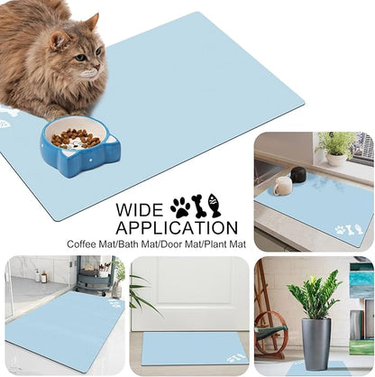 Absorbent Dog Food Mat, No Stains Quick Dry Dog Water Dispenser Mat, Pet Accessories Supplies,Easy Clean Dog Bowl Mat, Multiple Colors, Sizes & Purposes